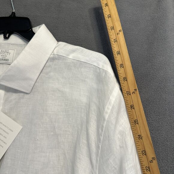 NWT Murano Baird McNutt 100% Linen Button Up Shirt Mens Big & Tall Size 4XT Whit - Picture 9 of 9